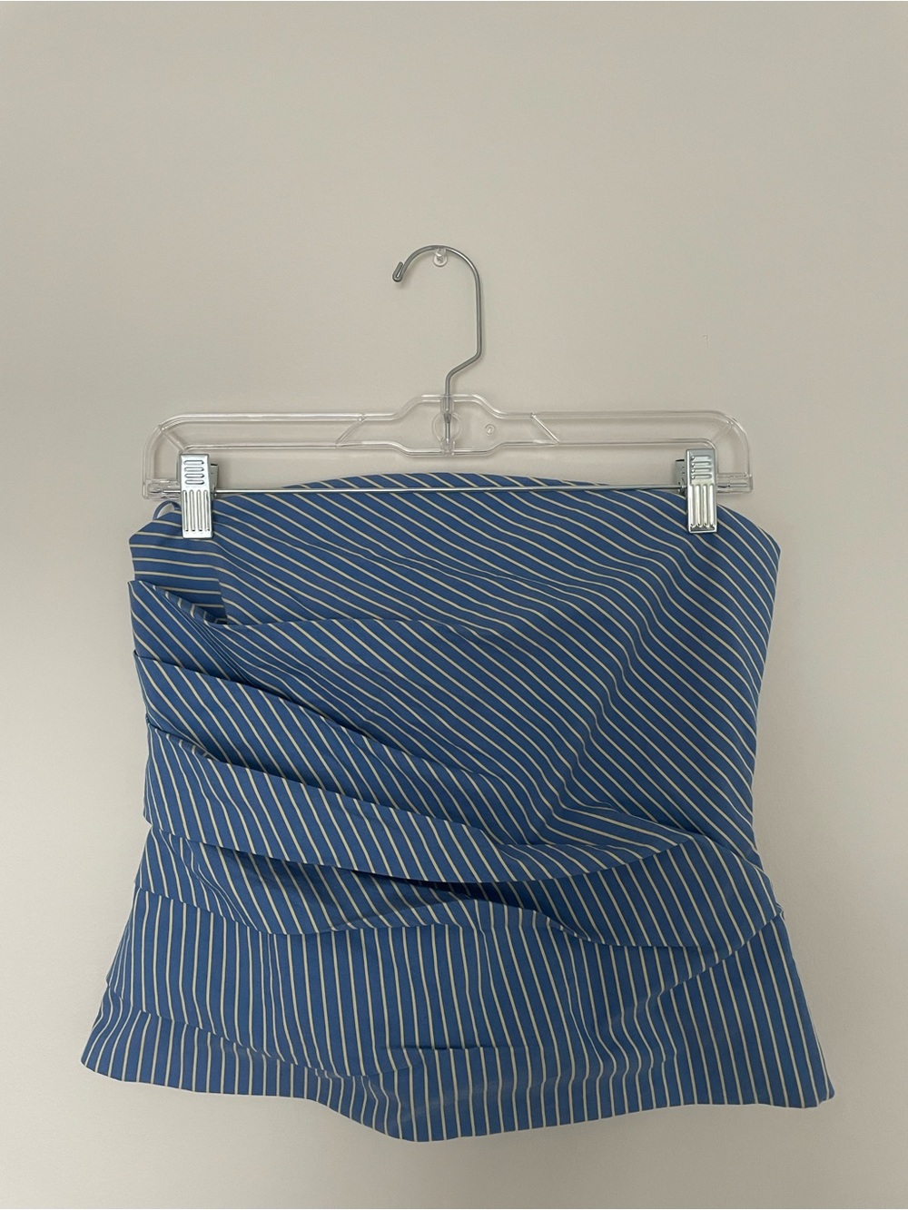 Zara Striped Strapless Gathered Top